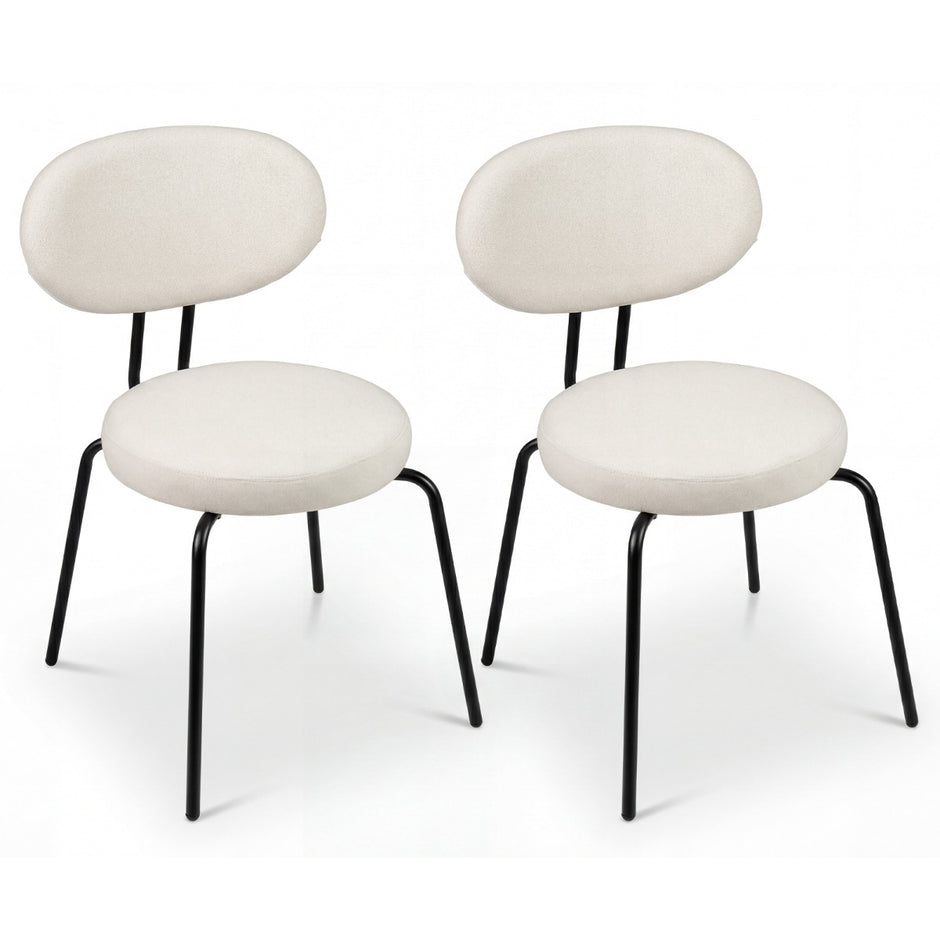er – Set matsalsstolar med vadderad sits och ryggstöd, kökskarmstolar – 2 – Beige