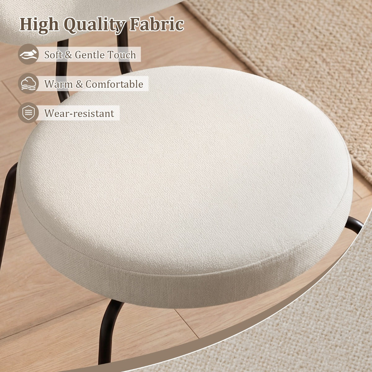 er – Set matsalsstolar med vadderad sits och ryggstöd, kökskarmstolar – 2 – Beige