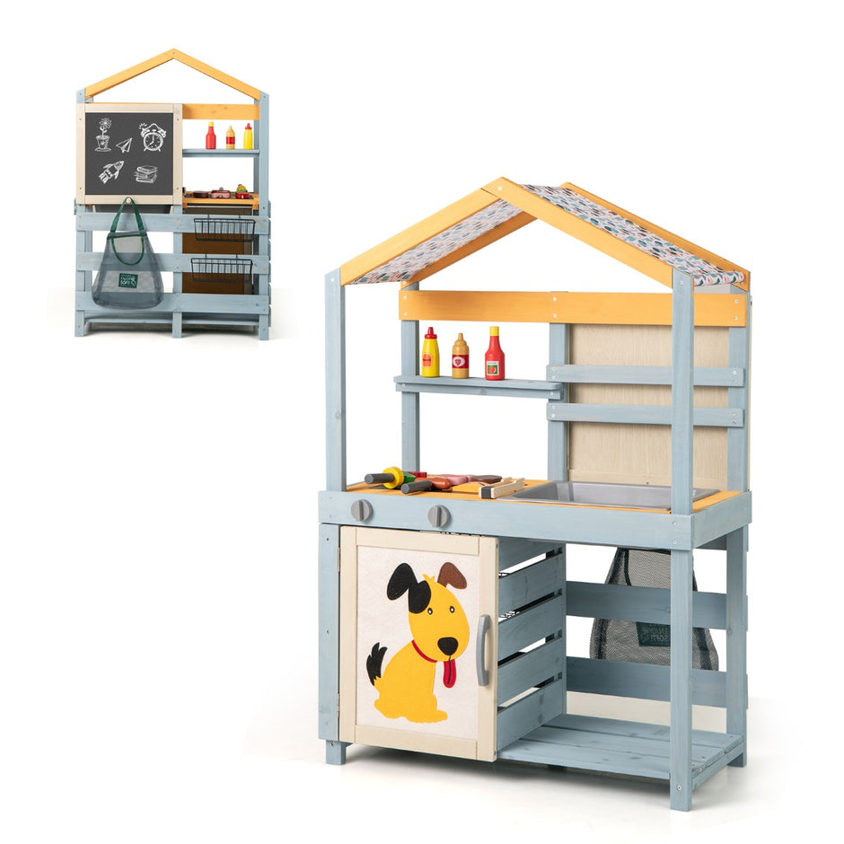 I – Lerkök Barn utomhus Trä med väska och korgar Flerfärgad – 2 1 75 x 34 x 111 cm – Färgglad