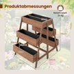 Flerstegs – upphöjd rabatt Trä med ribbotten design och planteringslådor – 6 126 x 90 x 115 cm – Natur