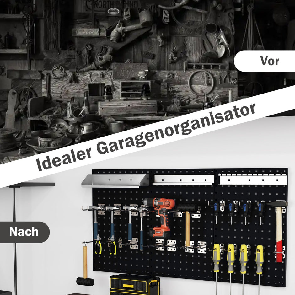 Tool – Wall Pegboard med och delade hängande tillbehör – 3 28 – Svart