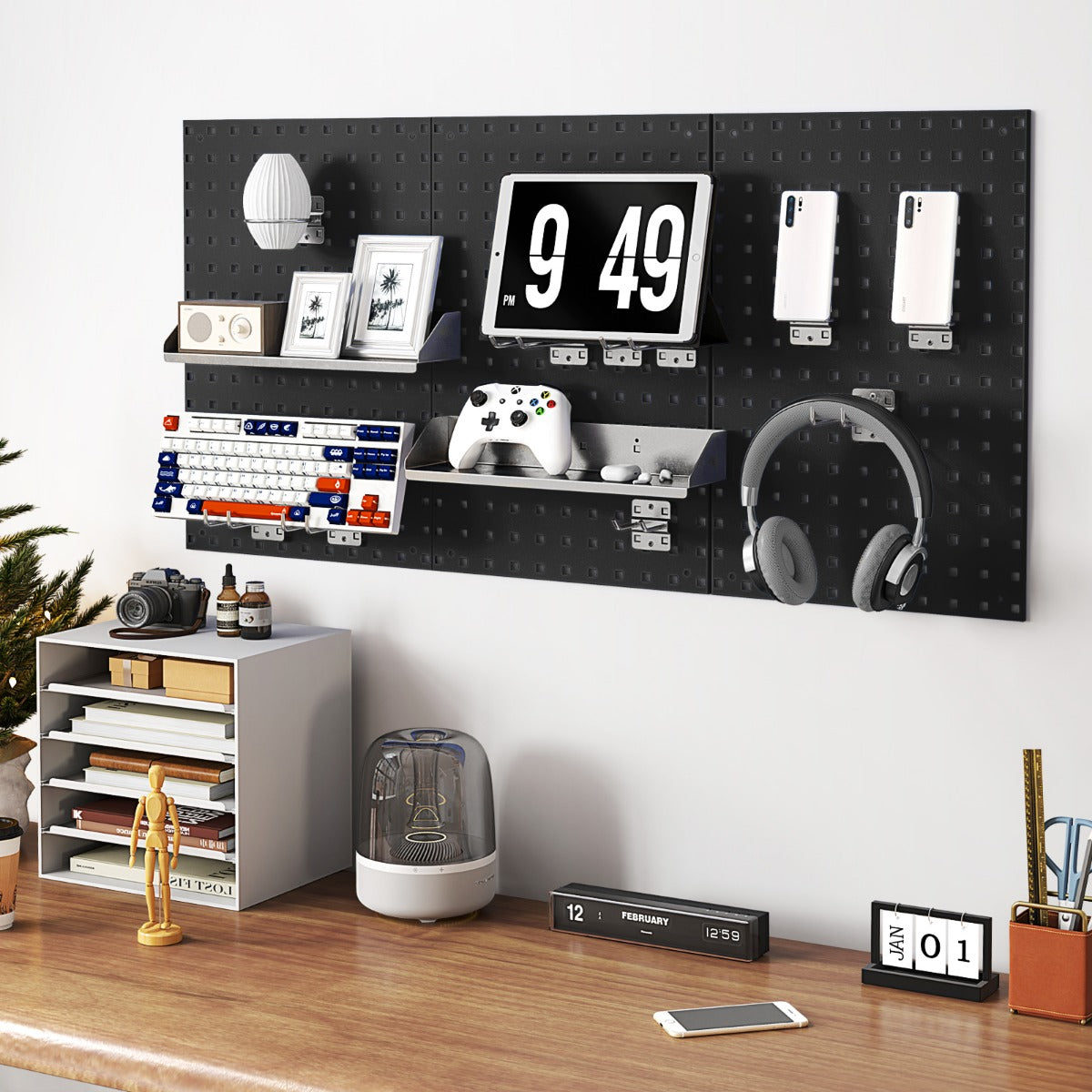 Tool – Wall Pegboard med och delade hängande tillbehör – 3 28 – Svart