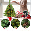 Stort – Upplyst Mini Julgran Bordsträd med LED ljus Gröna – 50 64 cm – Grön