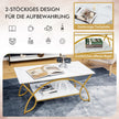 Soffbord – med marmorlook Modernt av konstmarmor – 100 x 50 x 45 cm – Vit