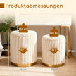 Modernt – ottomanset med st. + runda pallar kaninpälsöverdrag och avtagbara lock – 2 32 L 21 L – Beige