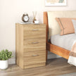 Sängbord – med lådor sidobord nattduksbord för resårmadrass – 3 38 x 35 x 66 cm – Natur