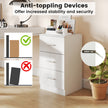Sängbord – med laddstation modern nattduksbord förvaringslådor Vitt – 3 38 x 35 x 66 cm – Vit