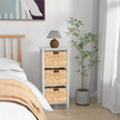 Set – med vånings sängbord sjögräskorgar och X Design smalt sidobord vitt – 2 4 3 – Vit
