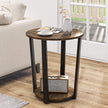 Runt – sidobord med öppen hylla och metallram vånings accentbord Soffa – 2 – Rustik brun