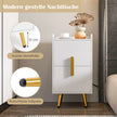 Sängbord – med laddstation, smalt lådor och USB portar, – 2 40 x 32 x 60 cm – Vit