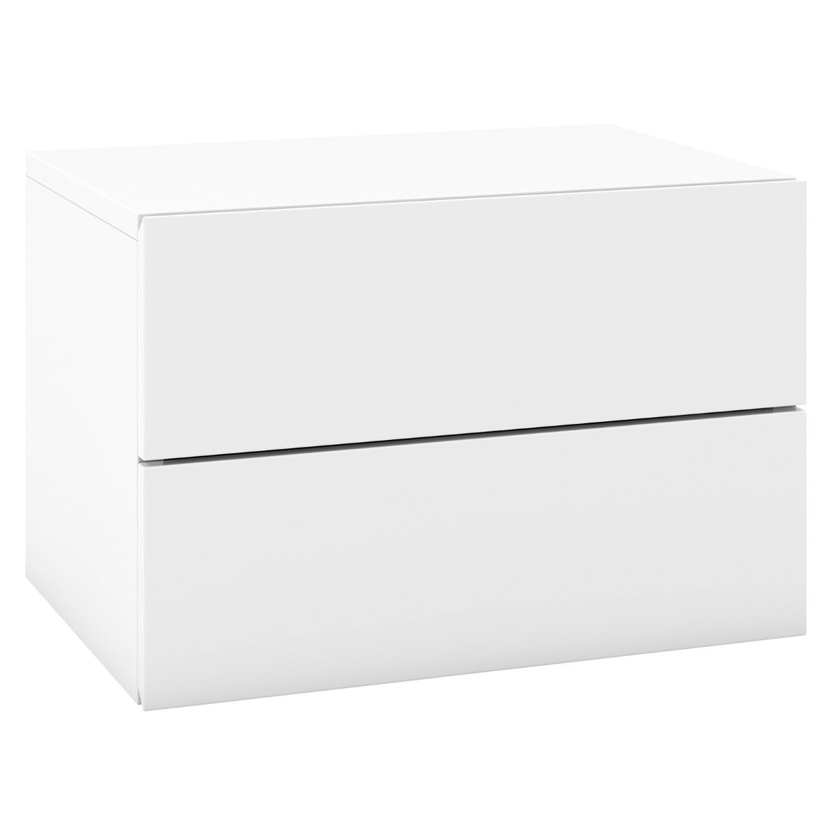 Sängbord – hängande vägghylla med lådor sidobord väggmonterad – 2 42 x 30 x 28 cm – Vit