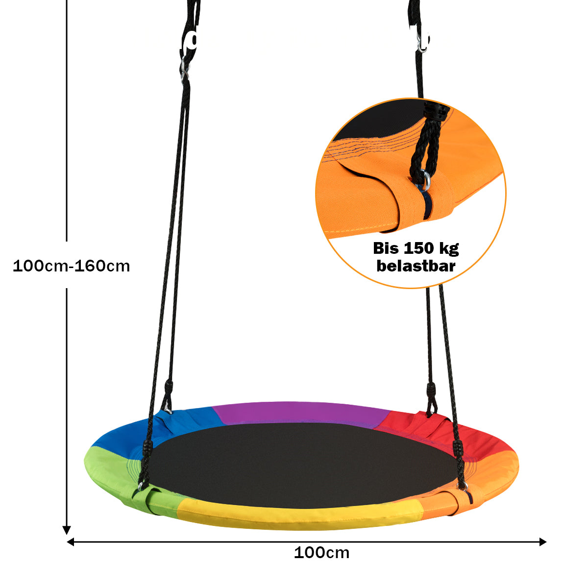 Nest – swing trädgård utomhus barngunga upp till färgglada – 150 kg – Färgglad