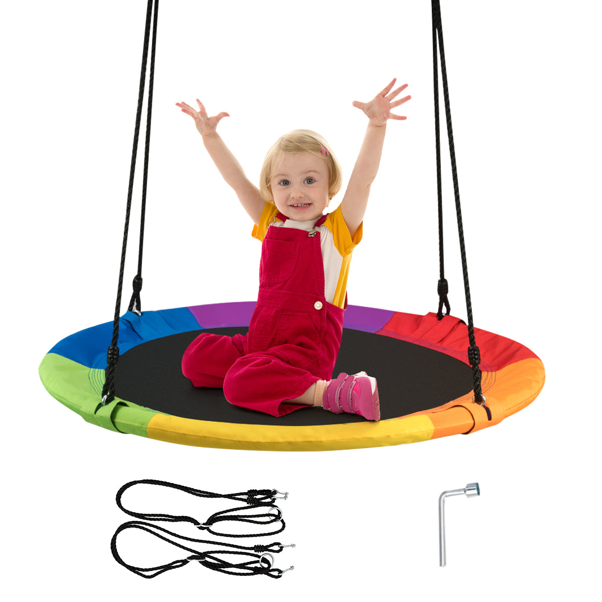 Nest – swing trädgård utomhus barngunga upp till färgglada – 150 kg – Färgglad