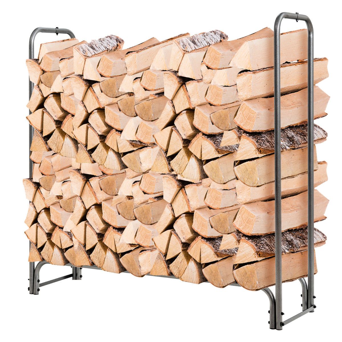 Vedställ – i metall utomhus med vattentätt lock – 122,5 x 35,5 x 122,5 cm – Svart
