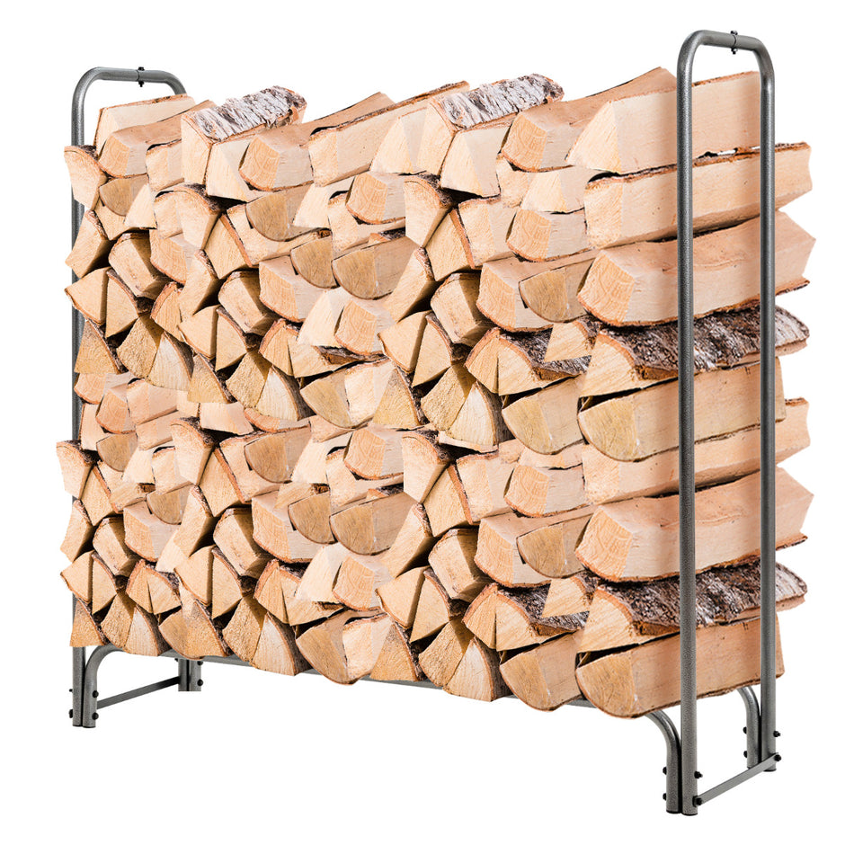 Vedställ – i metall utomhus med vattentätt lock – 122,5 x 35,5 x 122,5 cm – Svart