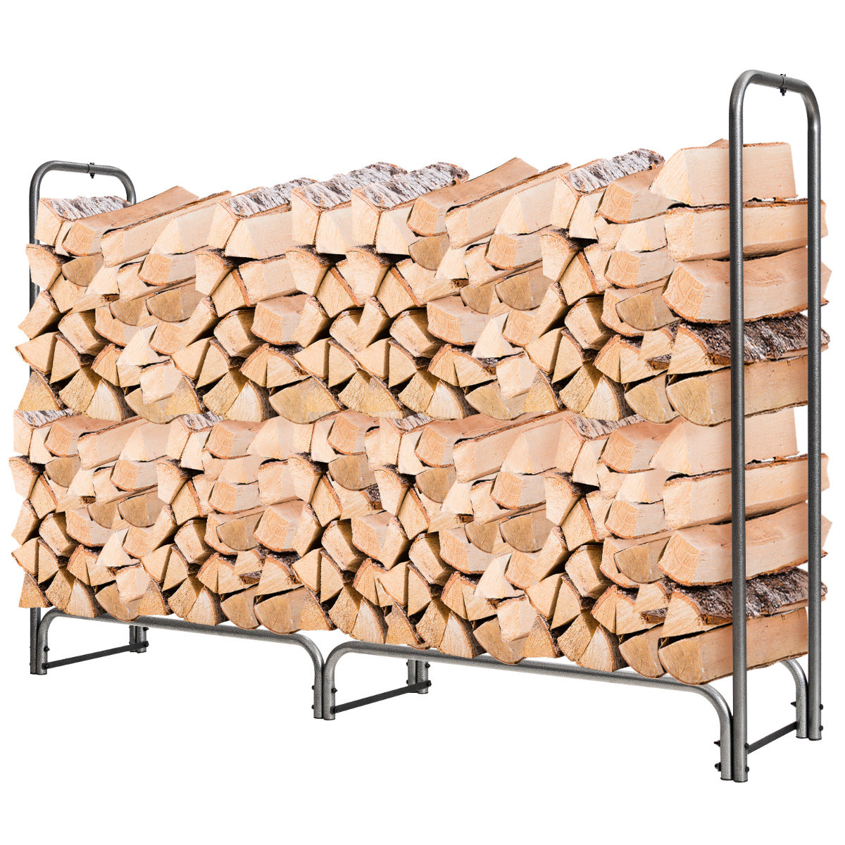 Vedställ – utomhus metall med vattentätt lock – 184 x 35,5 x 122,5 cm – Grå