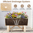 pack – Odlad Bänk Av Granträ Med Dräneringshål Halvfat Blomlåda – 2 – Natur