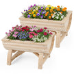pack – Odlad Bänk Av Granträ Med Dräneringshål Halvfat Blomlåda – 2 – Natur