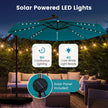 Fribärande – parasoll med solar LED lampor och sandsäckar vev UV skydd – 40 Ø 300 cm – Turkos