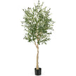 Konstgjort – olivträd med löv och frukter olivväxter – 1296 72 182 cm – Grön