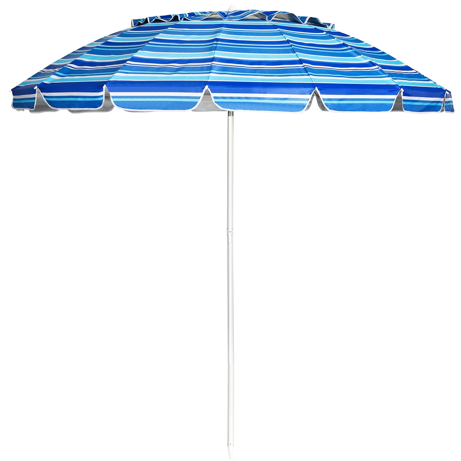 Strandparasoll – utomhusparasoll fällbart uteplatsparasoll i aluminium mörkblått – 243 cm – Mörkblå