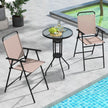 delat – utomhus bistroset uteplats barbord med fällbara stolar och parasollhål – 3 2 – Beige