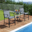 Set – med trädgårdsstolar snabbtorkande tyg, höga uteplatsstolar, balkongstolar – 2 – Blå