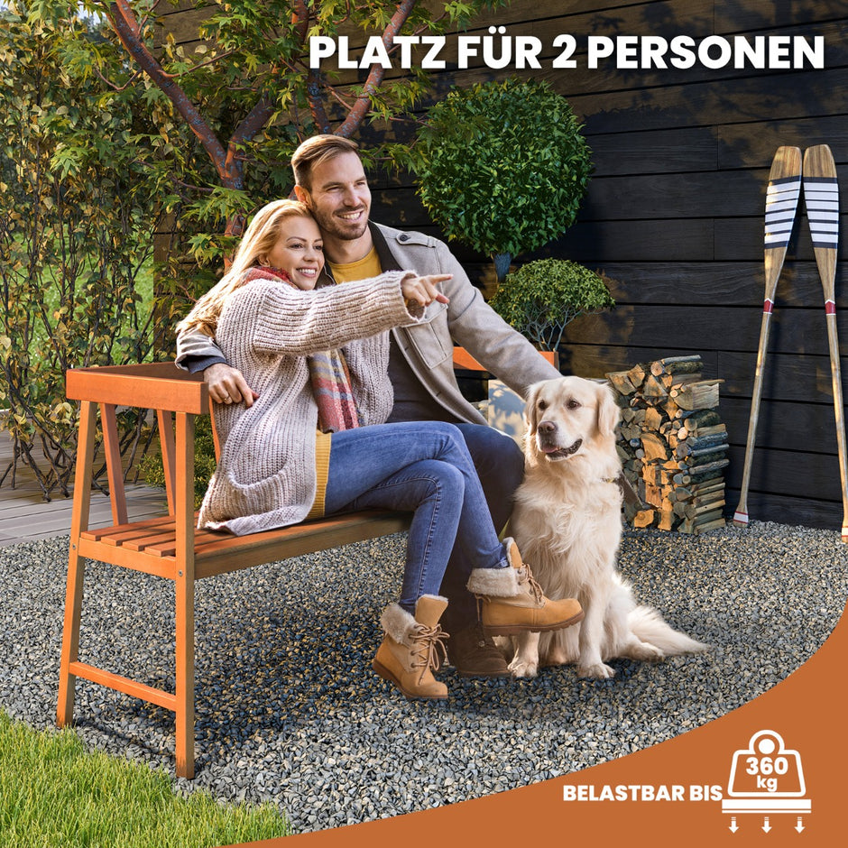 Trädgårdsbänk – av akaciaträ upp till lastkapacitet sits träbänk – 360 kg 2 110 x 46 x 72 cm – Natur