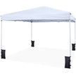 Pop – up paviljong, höjdjusterbar och hopfällbar med tillbehör, för camping strand – 290 x 290 cm – Vit