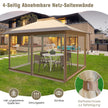Lusthus – med myggnät och dubbeltak UV skydd 50+ hopfällbart – 3,6 x 3,6 m – Khaki