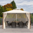 Paviljong – med dubbeltak och myggnät Vattentätt partytält – 3,6 x 3 m – Beige