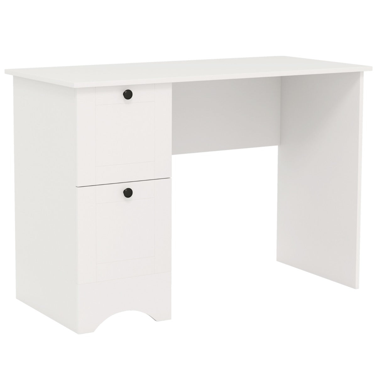 Datorbord – med lådor Skrivbord Robust spelbord Sminkbord Laptopbord – 2 – Vit