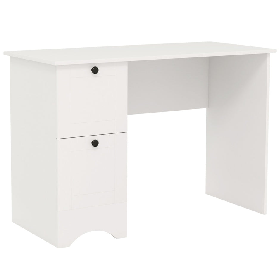 Datorbord – med lådor Skrivbord Robust spelbord Sminkbord Laptopbord – 2 – Vit