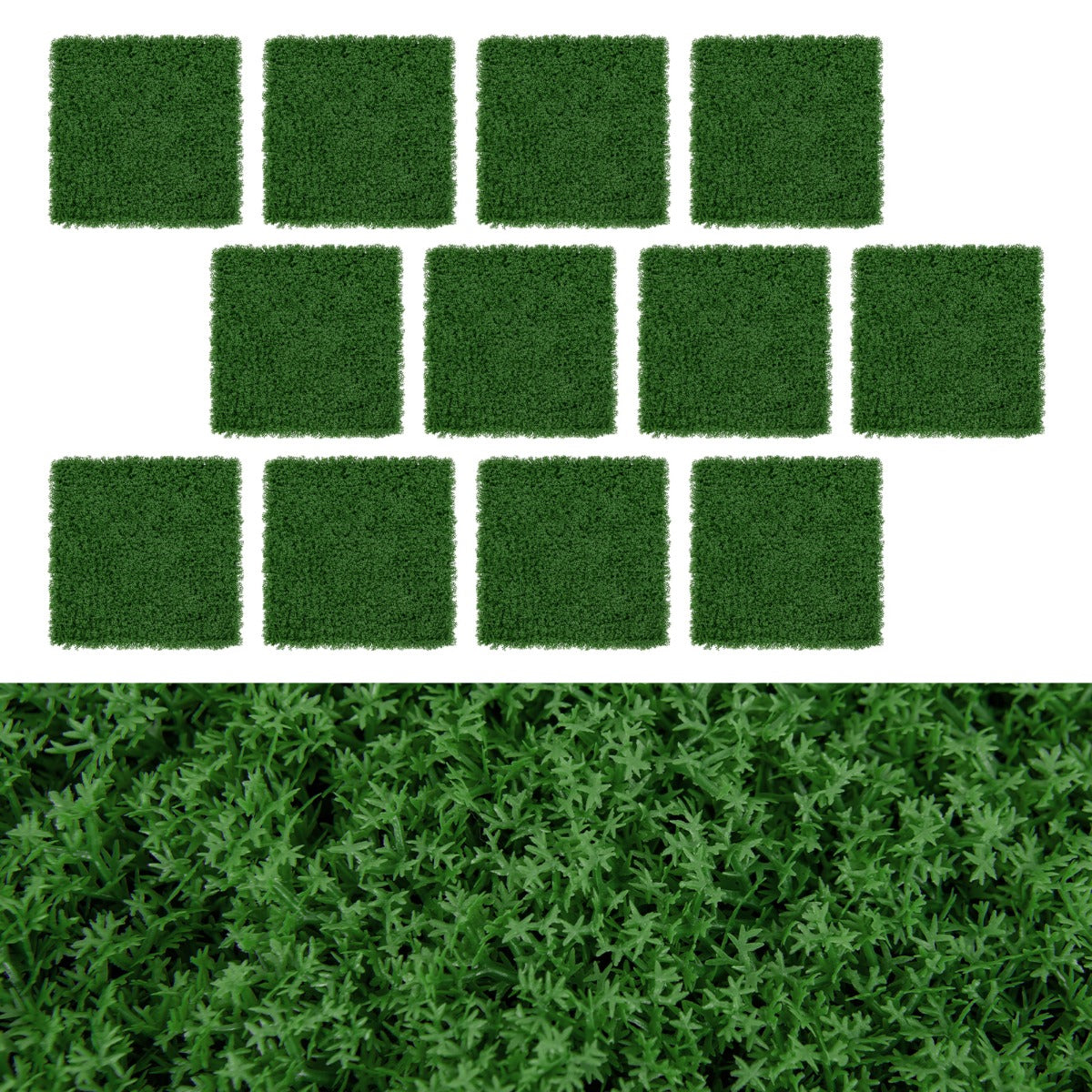 st – Växtvägg konstgjord mossavägg anslutbar – 12 50,5 x 50,5 cm – Mörkgrön