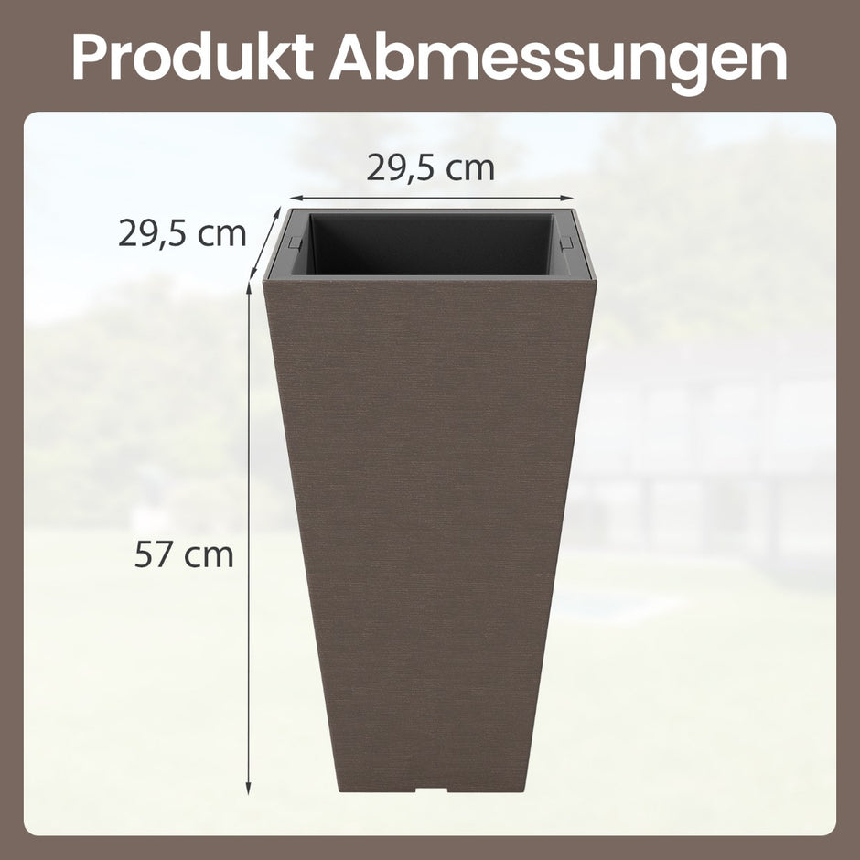stycken – planteringskärl med innerkruka Väderbeständiga blomkrukor dräneringshål – 2 – Brun
