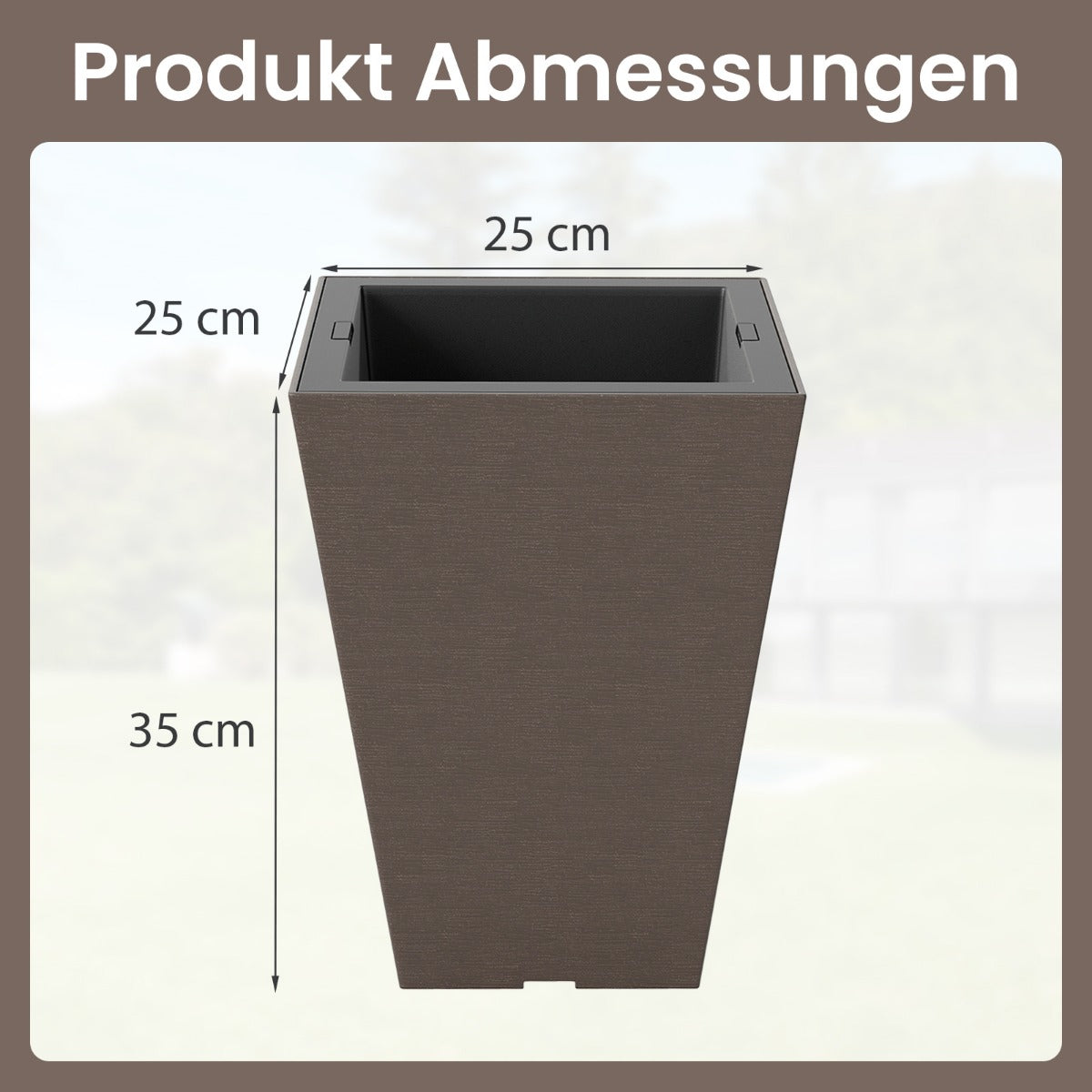 stycken – planteringskrukor med innerkruka, blomkrukor dräneringshål, väderbeständiga, bruna – 2 – Brun