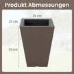 stycken – planteringskrukor med innerkruka, blomkrukor dräneringshål, väderbeständiga, bruna – 2 – Brun