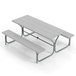 Öltältset – med väderbeständig HDPE bordsskiva och paraplyhål ölbordsset – 183 cm – Grå