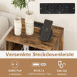 Skivspelaresstativ – med laddstation vånings skivstativ Rustikbrun – 3 48 x 40 x 88 cm – Rustik brun