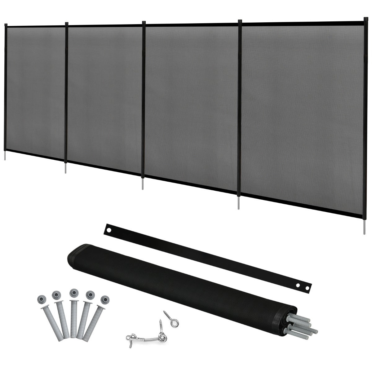 pack – poolstängsel barnskyddsstängsel poolskyddsstängsel dammstängsel – 3 366 x 122 cm – Svart