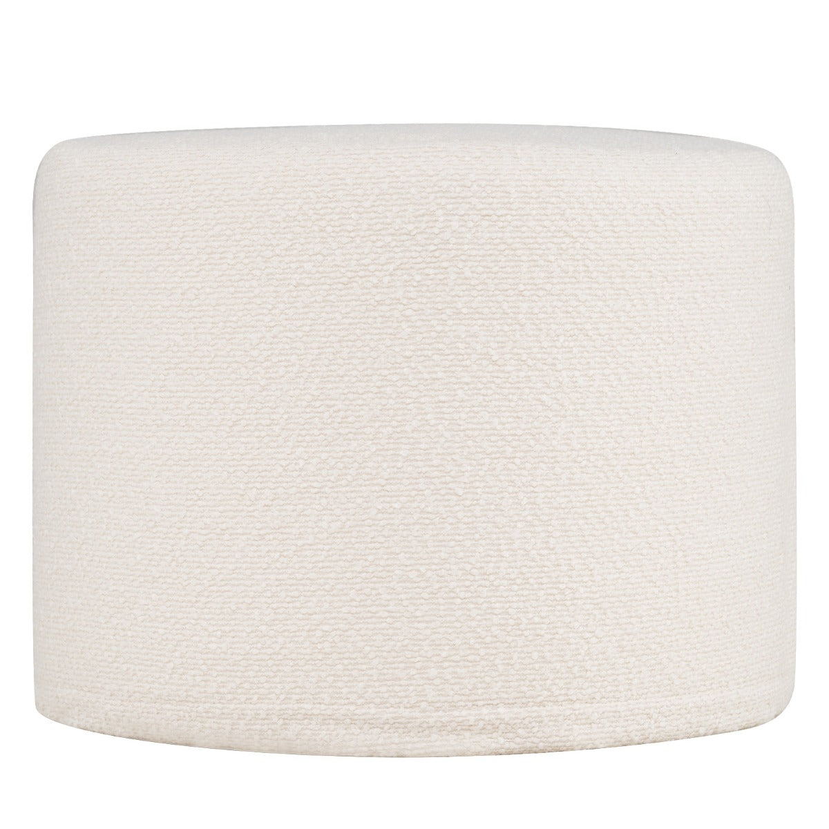 Rund – sittpouf cm, mjuk ottoman med skumgummifyllning och loopgarnstygg – 45 x 35 – Beige