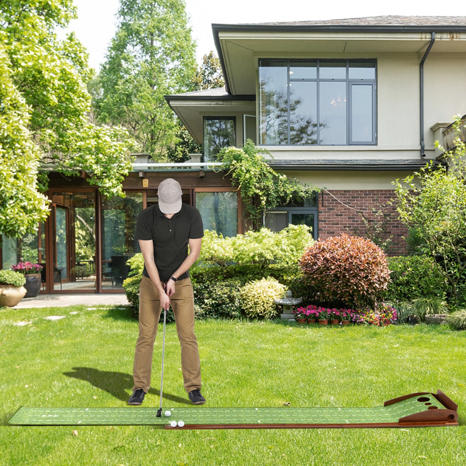 Golfputtmatta – med hål och golfbollar konstgräs Golfmatta Putting Trainer Green – 3 3 – Grön