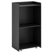 Rullande – talarstolpe med förvaringsfack podiestativ universallhjul – 2 4 57,5 x 37 x 105 cm – Svart