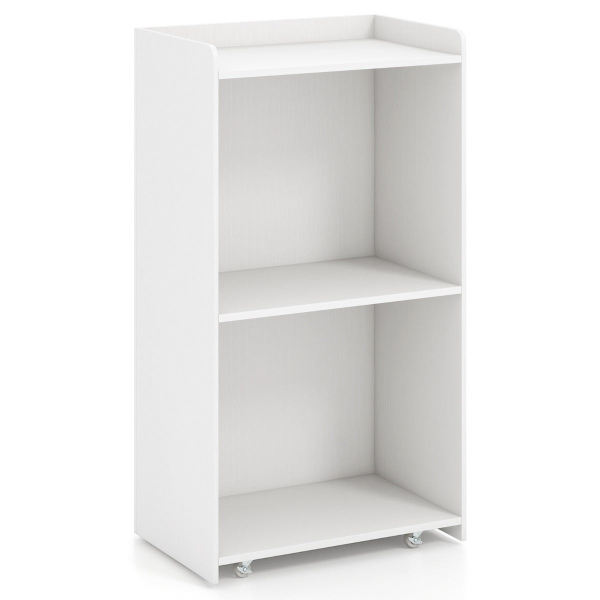 Rullande – talarstolpe med förvaringsfack podiestativ universallhjul – 2 4 57,5 x 37 x 105 cm – Vit