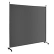 Enkelrumsavdelare – med en panel bred sekretessskärm – 184 x 30 x 184 cm – Grå