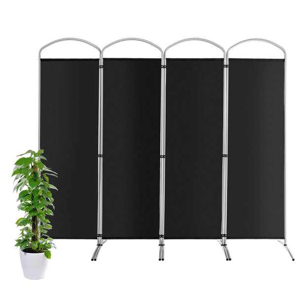 Vikbar – rumsavdelare med paneler Skiljevägg för hem – 4 221 x 51 x 188 cm – Svart
