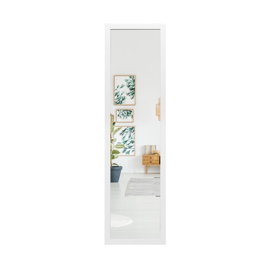 Rektangulär – helkroppsspegel med hängkrok för dörr – 33 x 119 cm – Vit