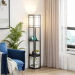 Modern – hylla golvlampa för vardagsrum och sovrum – 26 x 26 x 160,5 cm – Svart