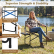Regissörsstol – Hopfällbar upp till Campingstol med Sidobord Dryckeshållare och Ficka – 150 kg – Brun