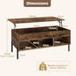Höjbar – soffbord kaffebord med bordsskiva öppna hyllor – 3 100 x 50 x 45/59 cm – Brun